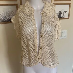 Free People Lily Crochet Top in Coconut Milk Cream